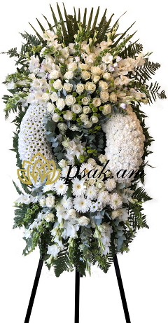 Похоронный венок в белом