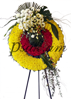 Wreath With Orchid and Chrysanthemums