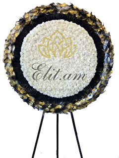 A wreath of white carnations