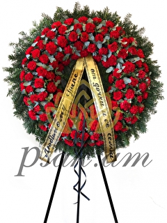 Wreath With Red Carnations