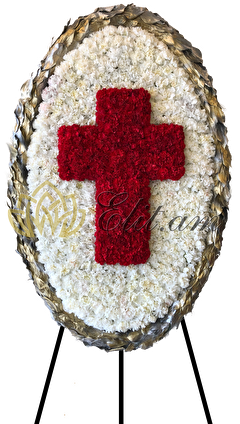 Funeral wreath with cross