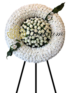 White Funeral Wreath
