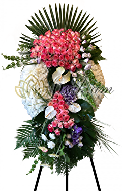 Похоронный Венок из Роз Джумелия и Гвоздик