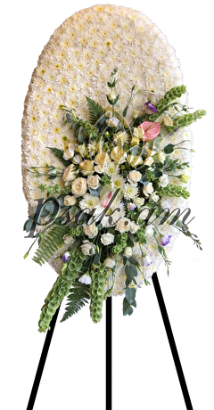 Овальный Венок с Хризантемами