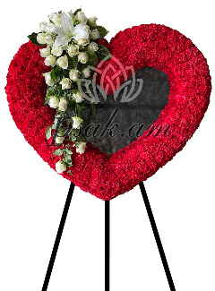 Heart shaped red Funeral Wreath 