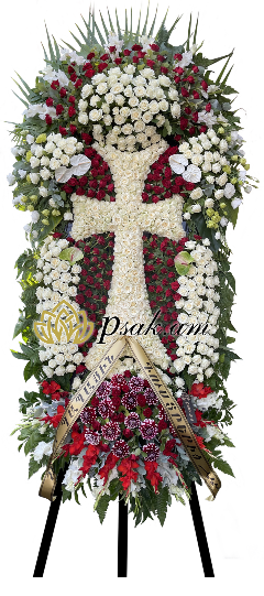 Luxurious Wreath with Cross of Roses