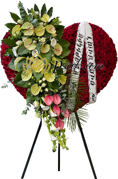 Burgundy Heart-Shaped Floral Wreath