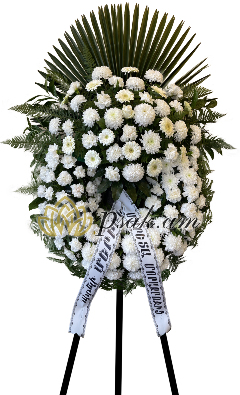 white condolence wreath