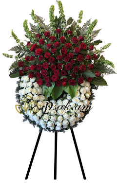 Կարմիր և Սպիտակ Վարդերով ծաղկեպսակ