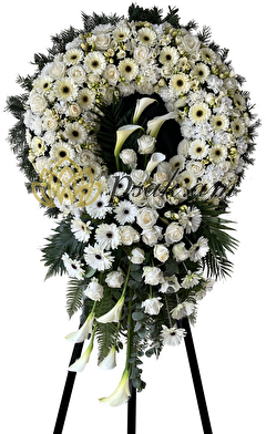 White classic funeral wreath